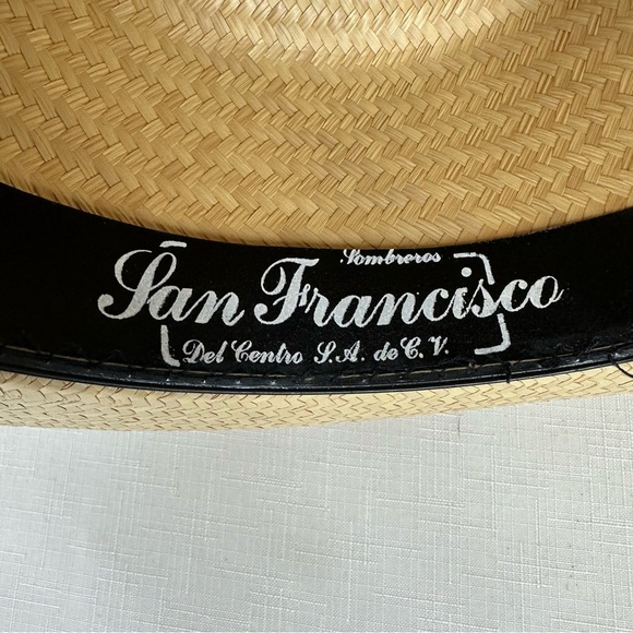 San Francisco Size 6 7/8 Made in Mexico Straw Cowboy Hat - Picture 10 of 12